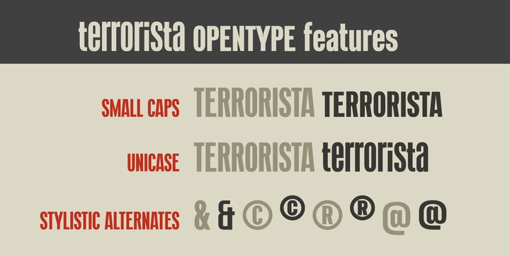 Beispiel einer Terrorista Lamarca-Schriftart